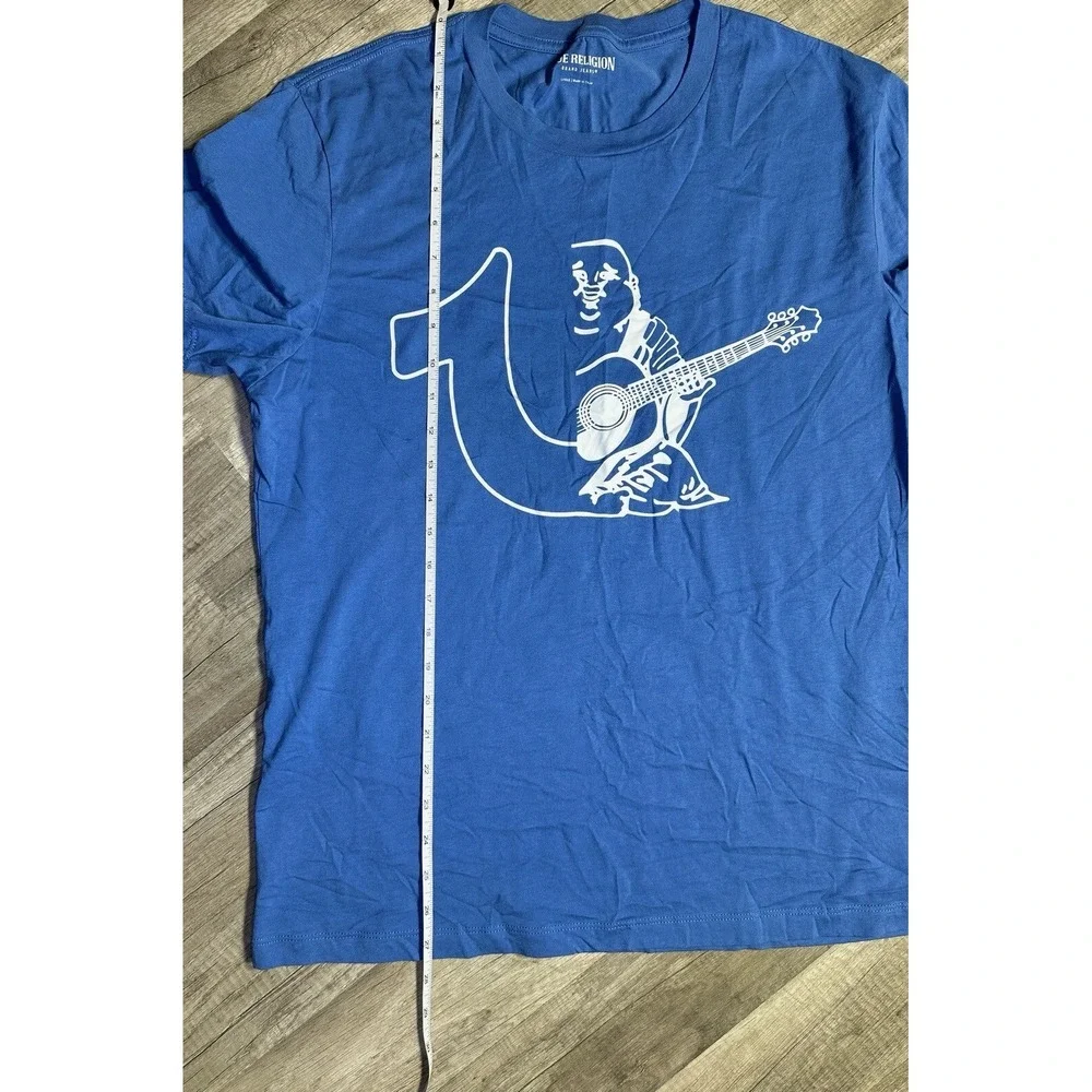 True Religion Half Buddha Horseshoe T Shirt Sz Large‎ Federal Blue Crew Rare